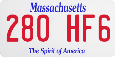 MA license plate 280HF6