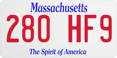 MA license plate 280HF9