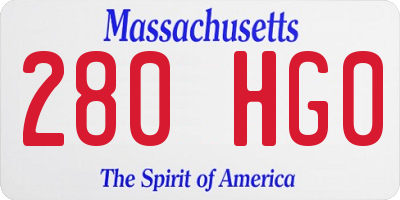 MA license plate 280HG0