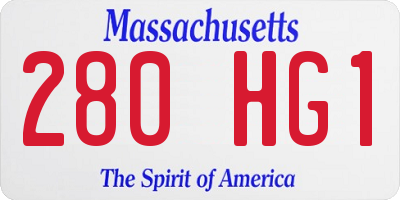 MA license plate 280HG1