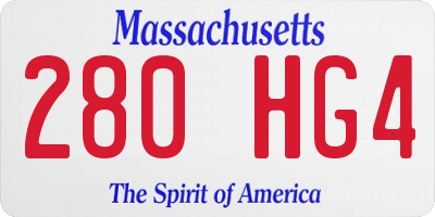 MA license plate 280HG4