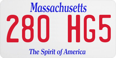 MA license plate 280HG5