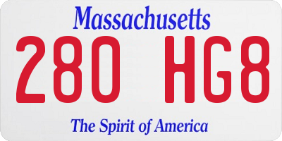 MA license plate 280HG8