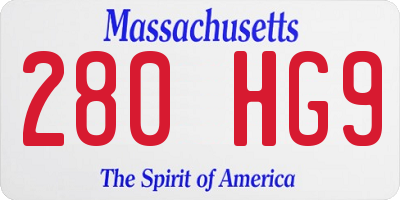 MA license plate 280HG9