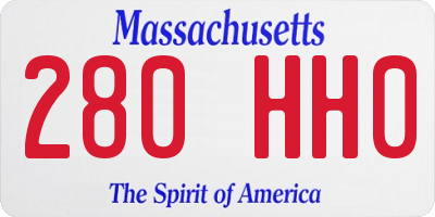 MA license plate 280HH0