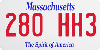MA license plate 280HH3