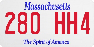 MA license plate 280HH4