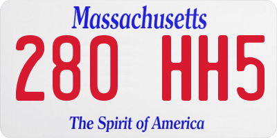 MA license plate 280HH5