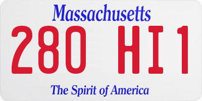 MA license plate 280HI1