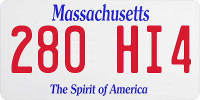 MA license plate 280HI4