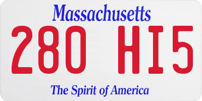 MA license plate 280HI5