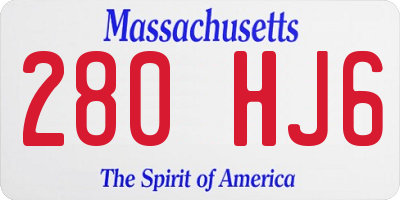 MA license plate 280HJ6
