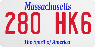 MA license plate 280HK6