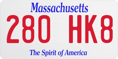 MA license plate 280HK8