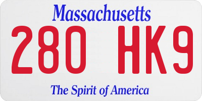MA license plate 280HK9