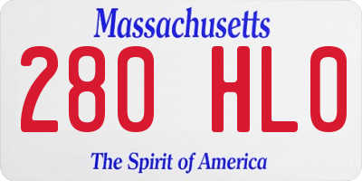 MA license plate 280HL0