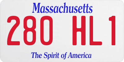 MA license plate 280HL1