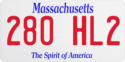 MA license plate 280HL2