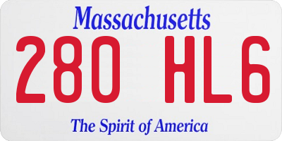 MA license plate 280HL6