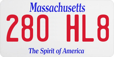 MA license plate 280HL8