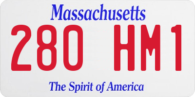 MA license plate 280HM1