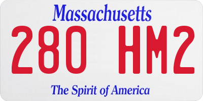 MA license plate 280HM2