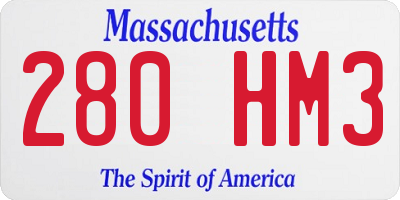 MA license plate 280HM3
