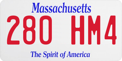 MA license plate 280HM4