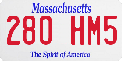 MA license plate 280HM5