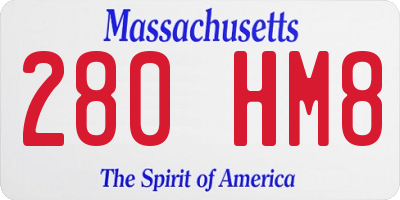 MA license plate 280HM8