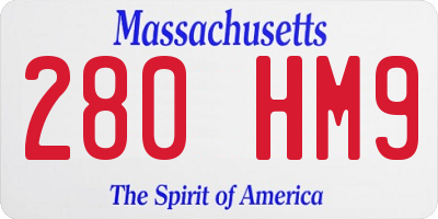 MA license plate 280HM9