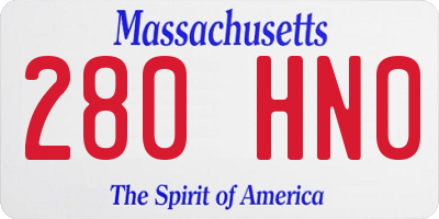 MA license plate 280HN0