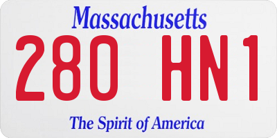 MA license plate 280HN1
