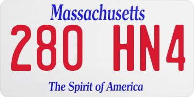 MA license plate 280HN4