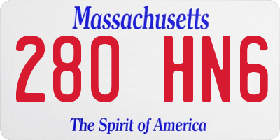MA license plate 280HN6