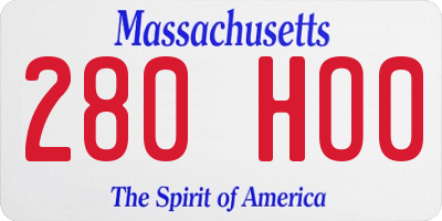 MA license plate 280HO0