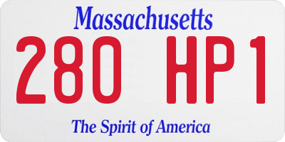 MA license plate 280HP1