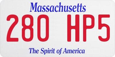 MA license plate 280HP5