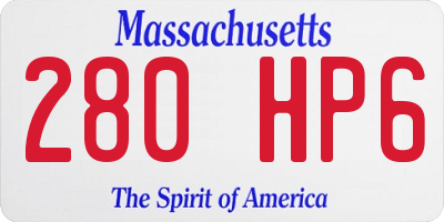 MA license plate 280HP6