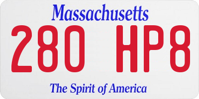 MA license plate 280HP8