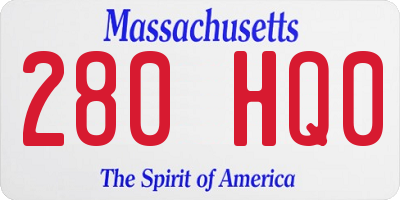 MA license plate 280HQ0