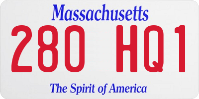MA license plate 280HQ1