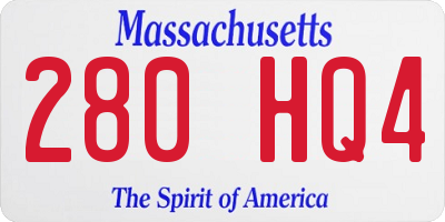 MA license plate 280HQ4