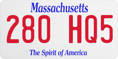 MA license plate 280HQ5