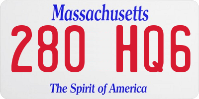 MA license plate 280HQ6