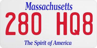 MA license plate 280HQ8