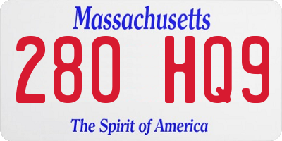 MA license plate 280HQ9