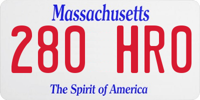 MA license plate 280HR0