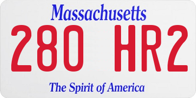 MA license plate 280HR2