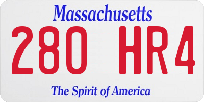 MA license plate 280HR4
